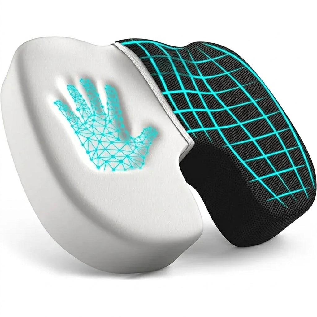 Ergonomisches Memory-Schaum Sitzkissen – Packshot weiß
