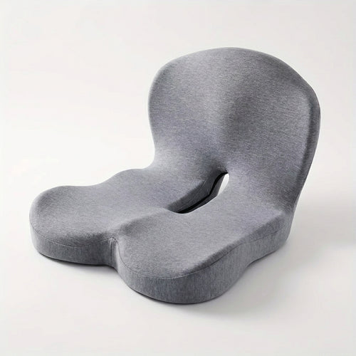 Ergonomisches Memory-Schaum-Sitzkissen in U-Form mit Rückenlehne – Hellgrau – Produktansicht 2