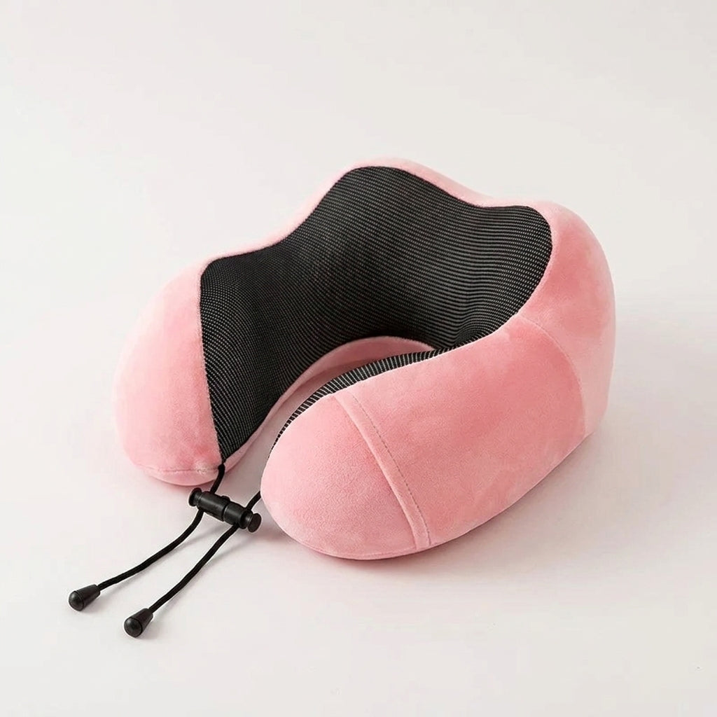 Nackenkissen U-Form atmungsaktiv verstellbar – Rosa, Schwarz – studio